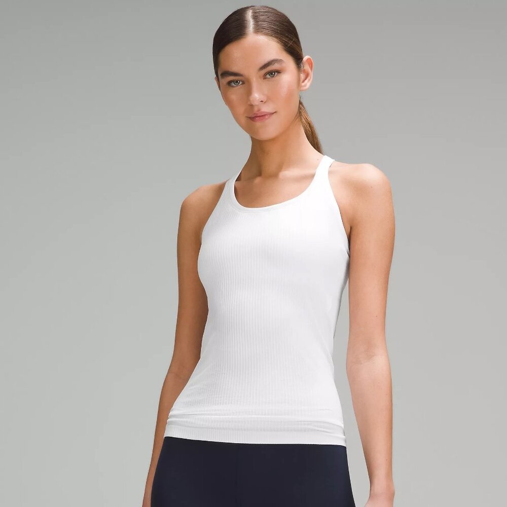 Lululemon Ebb to Street Tank Top Light Support, White B/C Cup Size 2